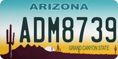AZ license plate ADM8739