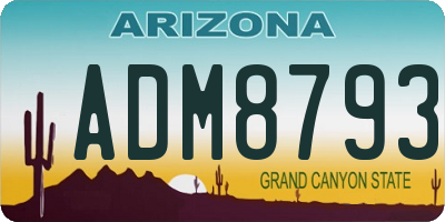 AZ license plate ADM8793