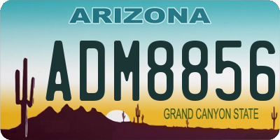 AZ license plate ADM8856