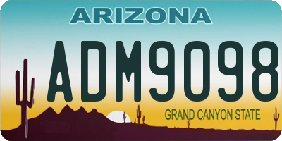 AZ license plate ADM9098