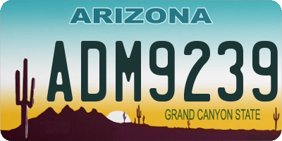 AZ license plate ADM9239
