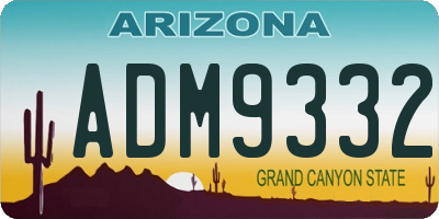 AZ license plate ADM9332
