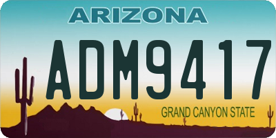 AZ license plate ADM9417
