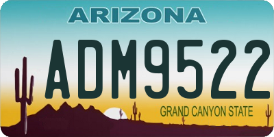 AZ license plate ADM9522