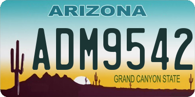 AZ license plate ADM9542