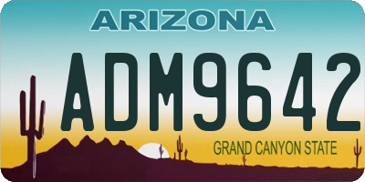 AZ license plate ADM9642