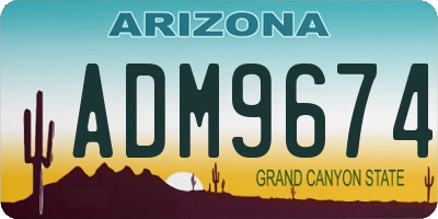 AZ license plate ADM9674
