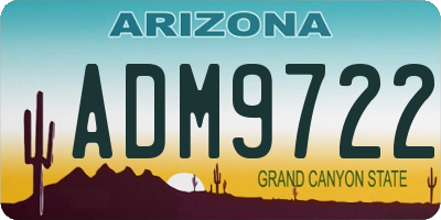 AZ license plate ADM9722