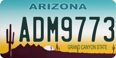 AZ license plate ADM9773