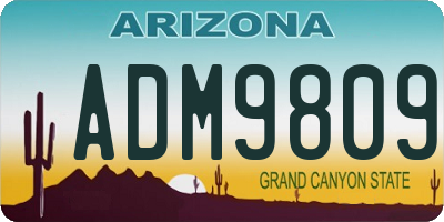 AZ license plate ADM9809