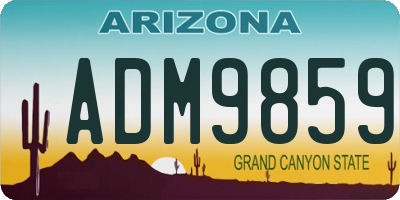 AZ license plate ADM9859