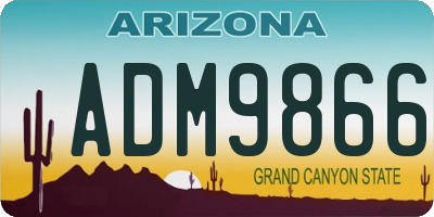 AZ license plate ADM9866