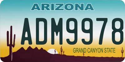 AZ license plate ADM9978