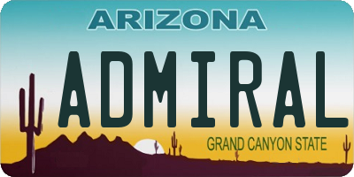 AZ license plate ADMIRAL