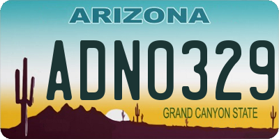 AZ license plate ADN0329