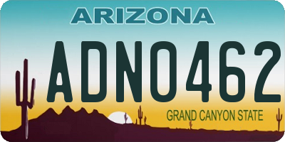AZ license plate ADN0462