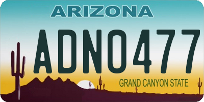 AZ license plate ADN0477