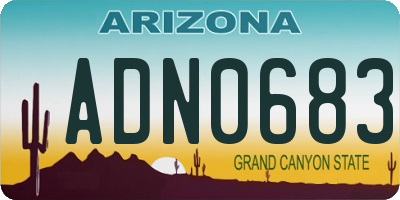 AZ license plate ADN0683