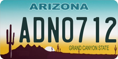 AZ license plate ADN0712