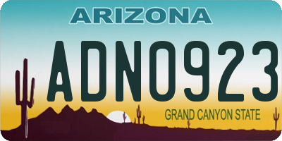 AZ license plate ADN0923