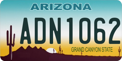 AZ license plate ADN1062