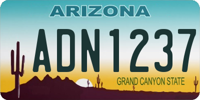 AZ license plate ADN1237