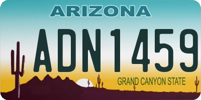 AZ license plate ADN1459