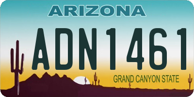 AZ license plate ADN1461