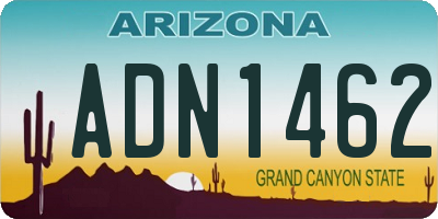 AZ license plate ADN1462