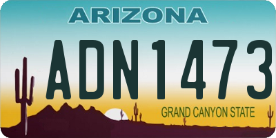 AZ license plate ADN1473