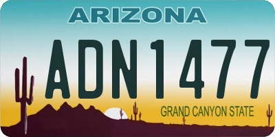 AZ license plate ADN1477