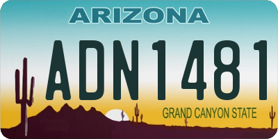 AZ license plate ADN1481
