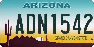 AZ license plate ADN1542