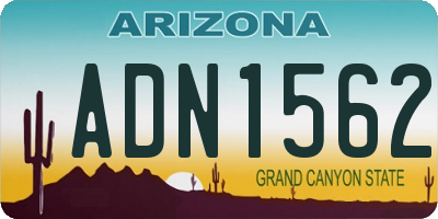 AZ license plate ADN1562