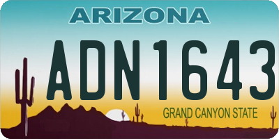 AZ license plate ADN1643