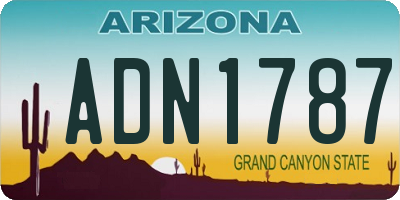 AZ license plate ADN1787
