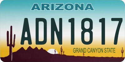 AZ license plate ADN1817