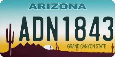 AZ license plate ADN1843