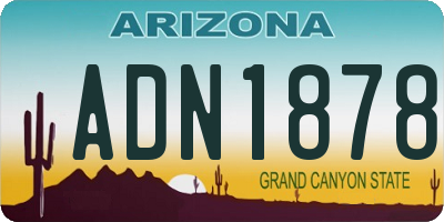 AZ license plate ADN1878