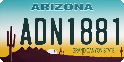 AZ license plate ADN1881