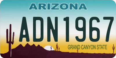 AZ license plate ADN1967