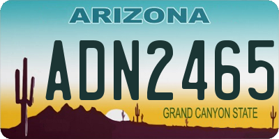 AZ license plate ADN2465