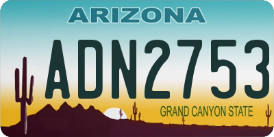 AZ license plate ADN2753