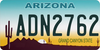 AZ license plate ADN2762