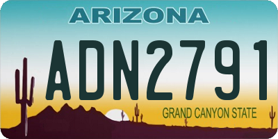AZ license plate ADN2791