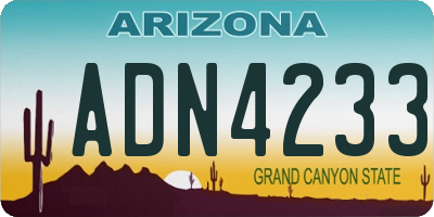 AZ license plate ADN4233