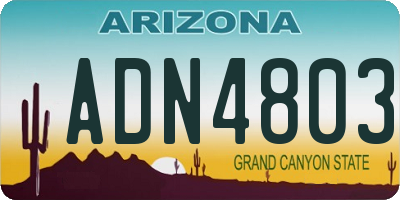 AZ license plate ADN4803