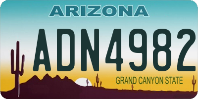 AZ license plate ADN4982