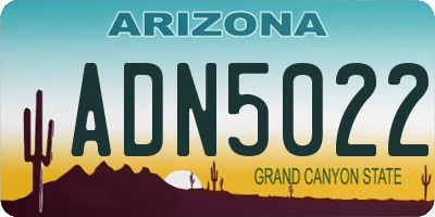 AZ license plate ADN5022