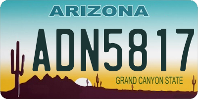 AZ license plate ADN5817